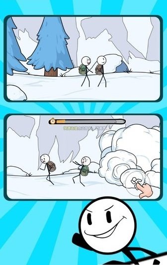 火柴人大逃亡雪山寻宝游戏