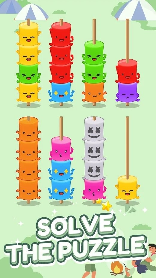 棉花糖排序益智拼图游戏