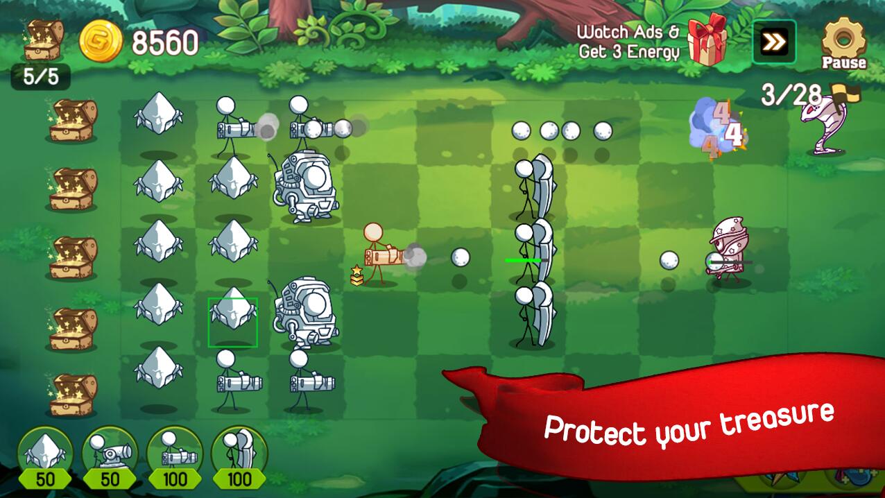 火柴人防御卡通战争手游