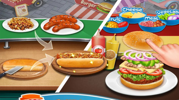 街头食品摊烹饪游戏