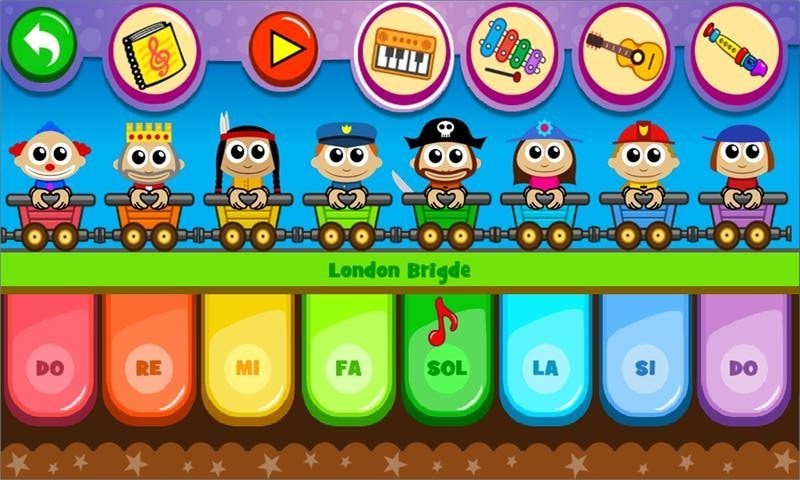 儿童弹钢琴音乐游戏