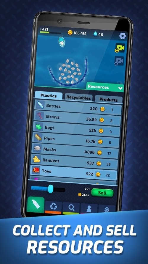 空闲海洋清洁剂游戏